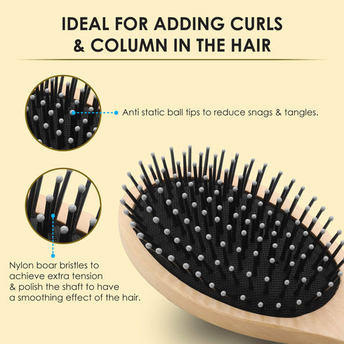 Wooden Oval Hair Brush